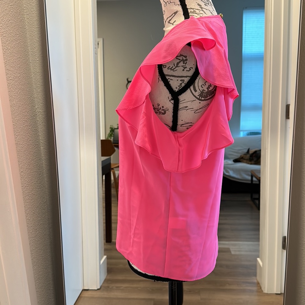 Amanda Uprichard Hot Pink Silk Blouse - Picture 4 of 9